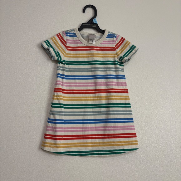 Hanna Andersson Other - Hanna Andersson Kids Rainbow Stripe Short Sleeve Cotton Dress Multi-Color US 3T